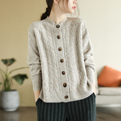 Autumn Winter Retro Single-breasted Sweater Cardigan