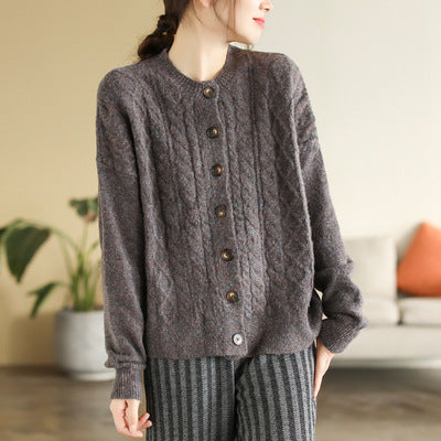 Autumn Winter Retro Single-breasted Sweater Cardigan