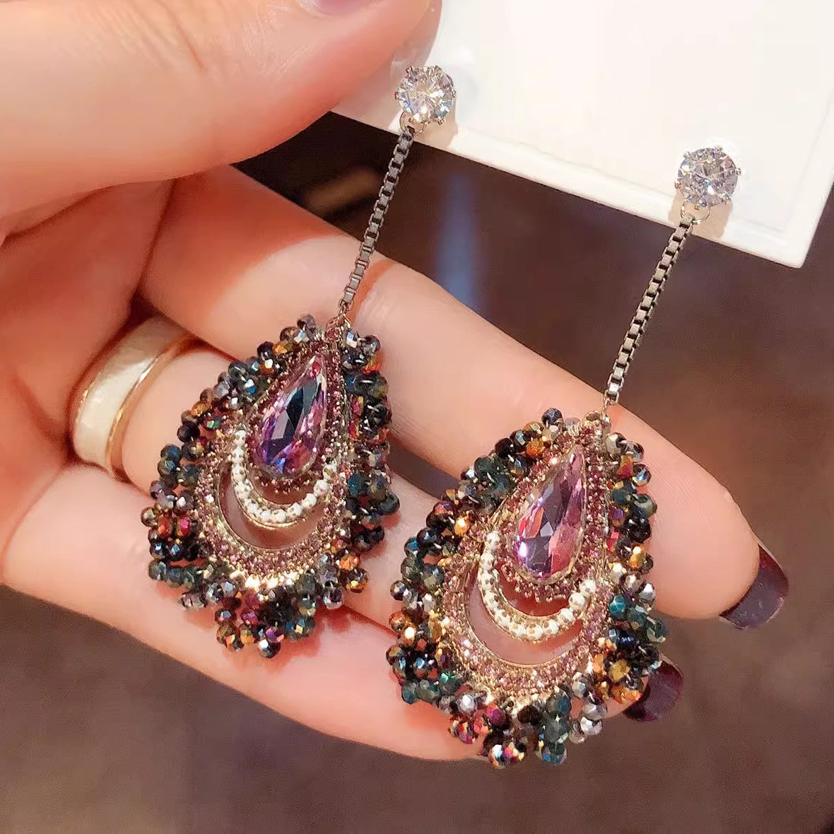 Bohemian Retro Style Crystal Earrings