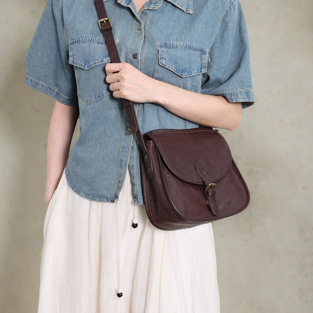 British Style Leather Crossbody Bag