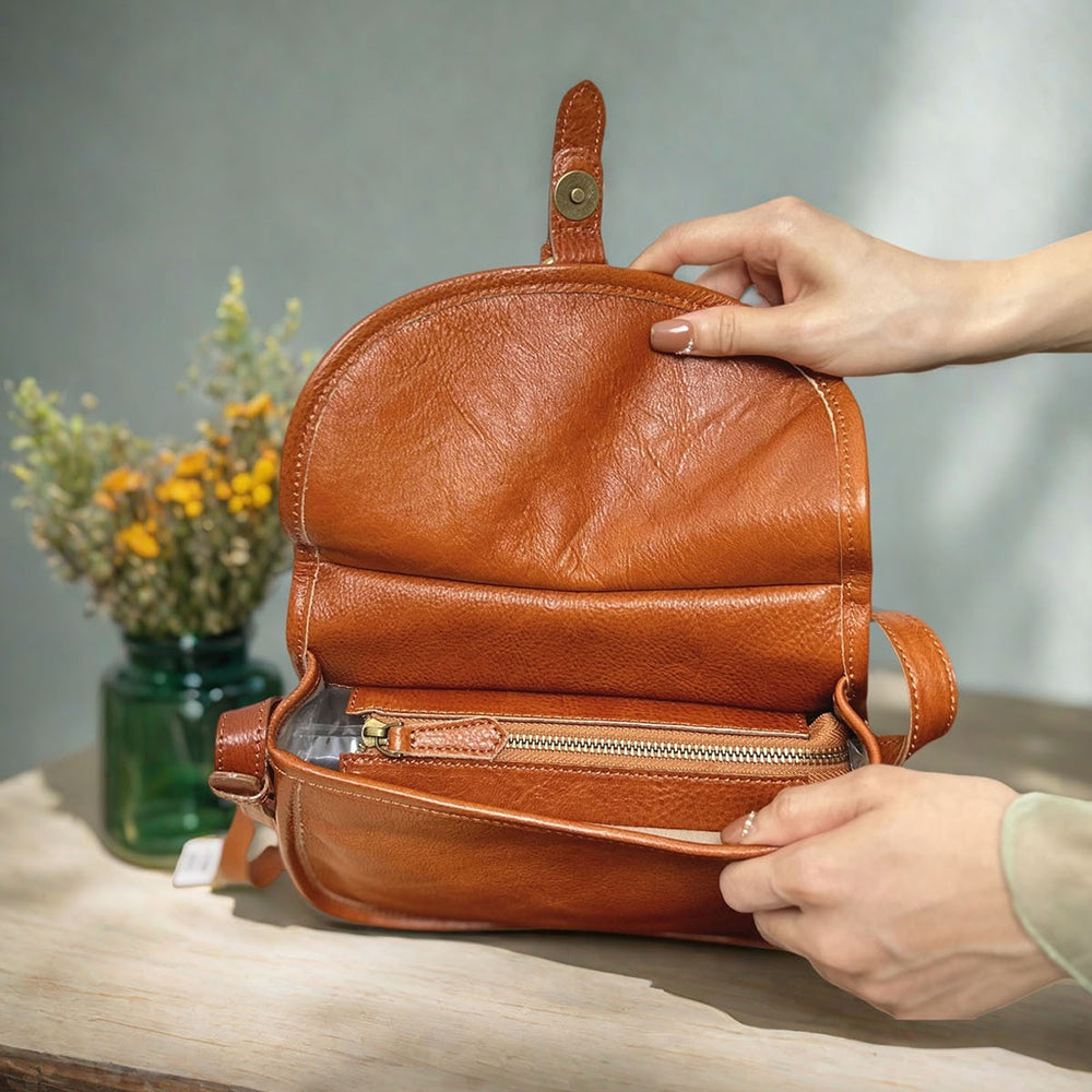 British Style Leather Crossbody Bag