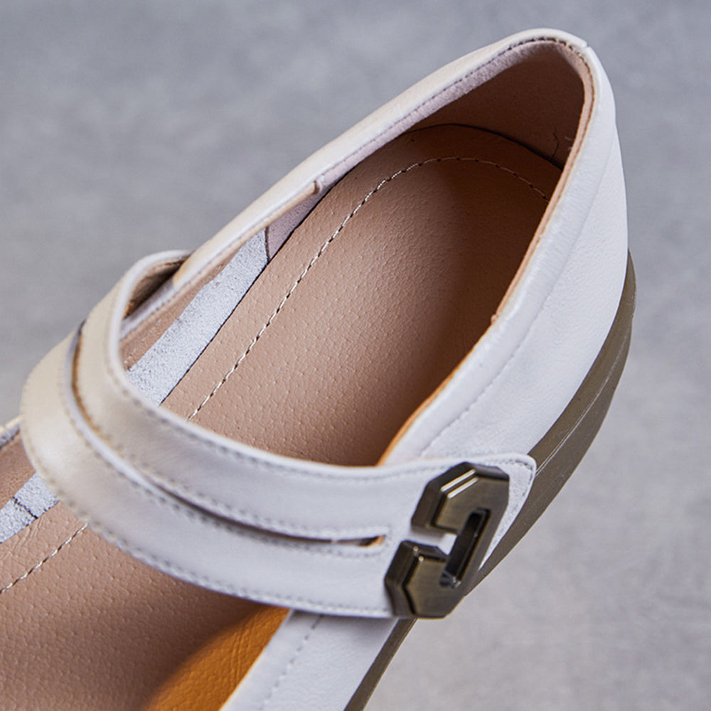 Chunky Sole Mary Jane Flats with Velcro