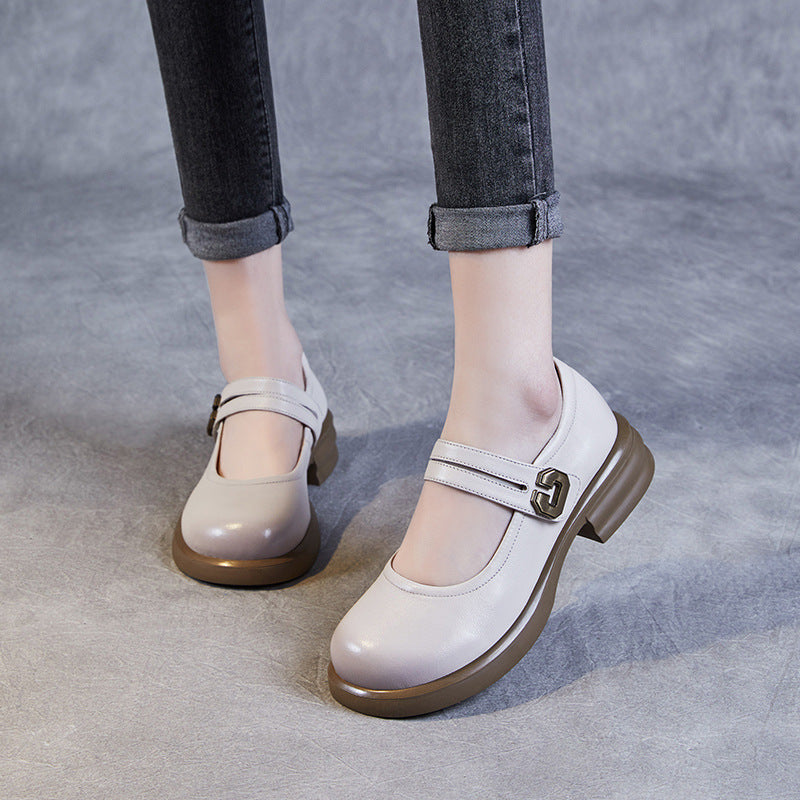 Chunky Sole Mary Jane Flats with Velcro
