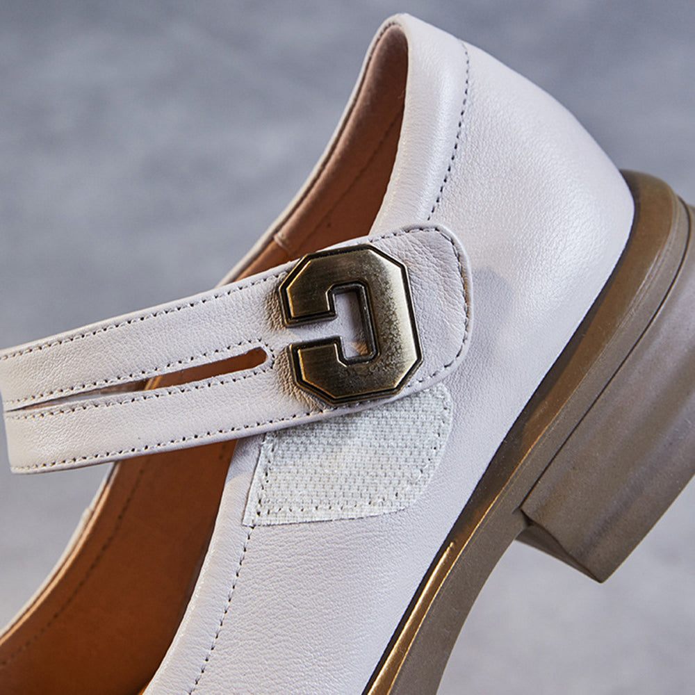 Chunky Sole Mary Jane Flats with Velcro