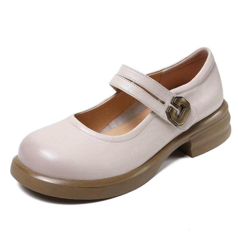 Chunky Sole Mary Jane Flats with Velcro