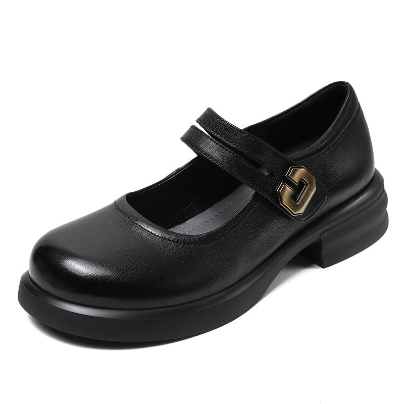Chunky Sole Mary Jane Flats with Velcro