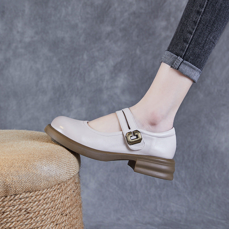 Chunky Sole Mary Jane Flats with Velcro