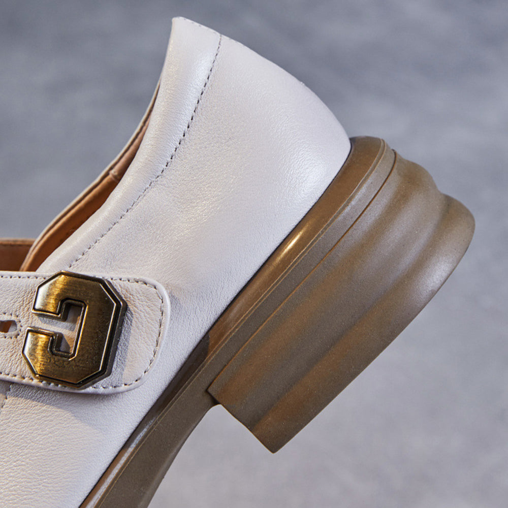 Chunky Sole Mary Jane Flats with Velcro