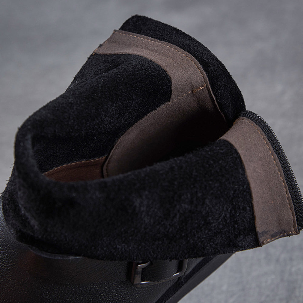 Clip-Toe Flat Sandals Boots With Rear Zippers