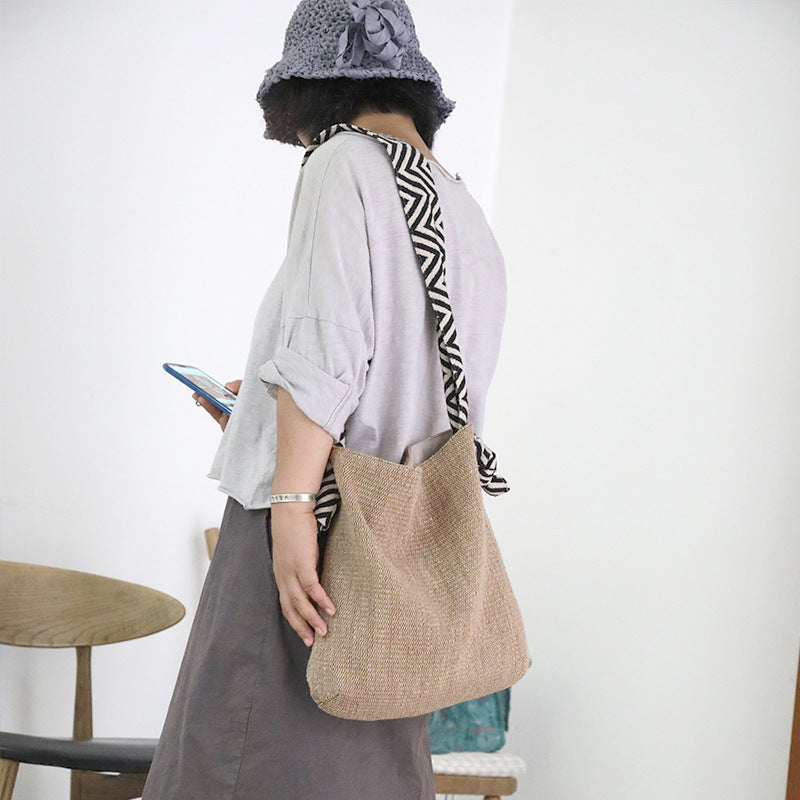 Cotton Linen Crossbody Shoulder Bag