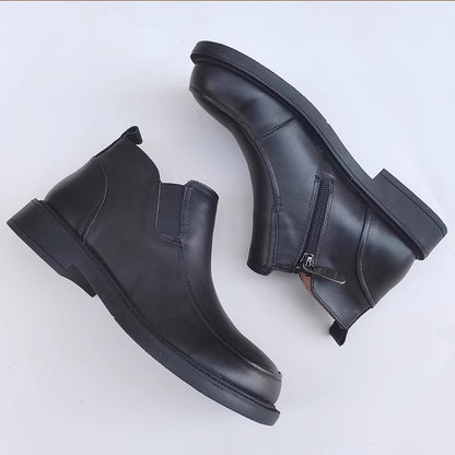 Genuine Leather Versatile Short Ankle Boots 35-41