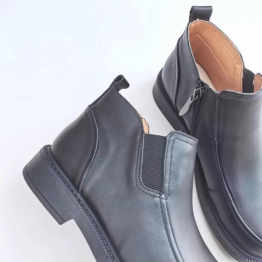 Genuine Leather Versatile Short Ankle Boots 35-41