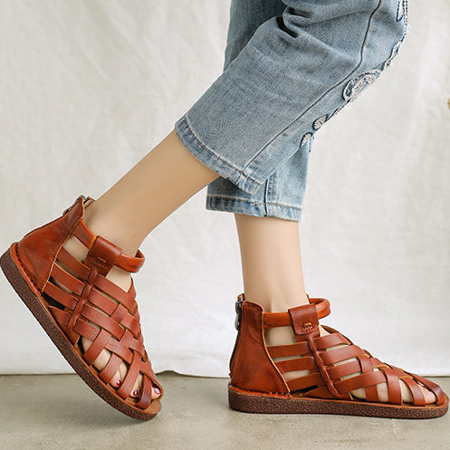 Handmade Woven Leather Roman Sandals