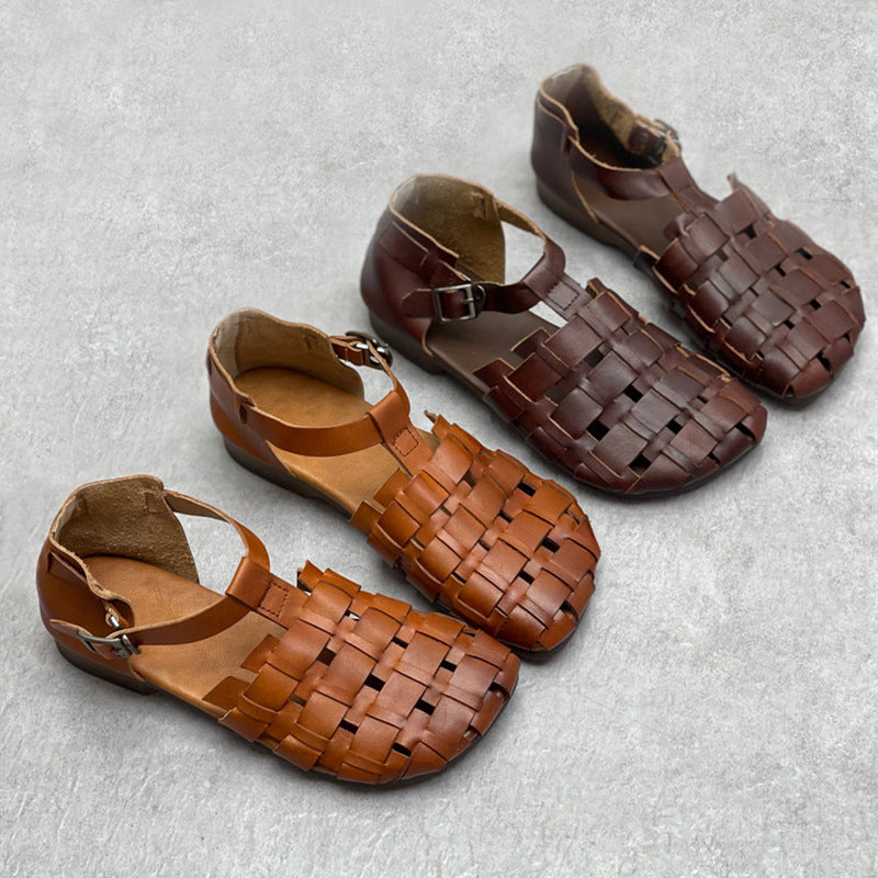 Handmade Woven Rome Leather Sandals