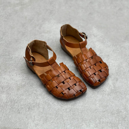 Handmade Woven Rome Leather Sandals