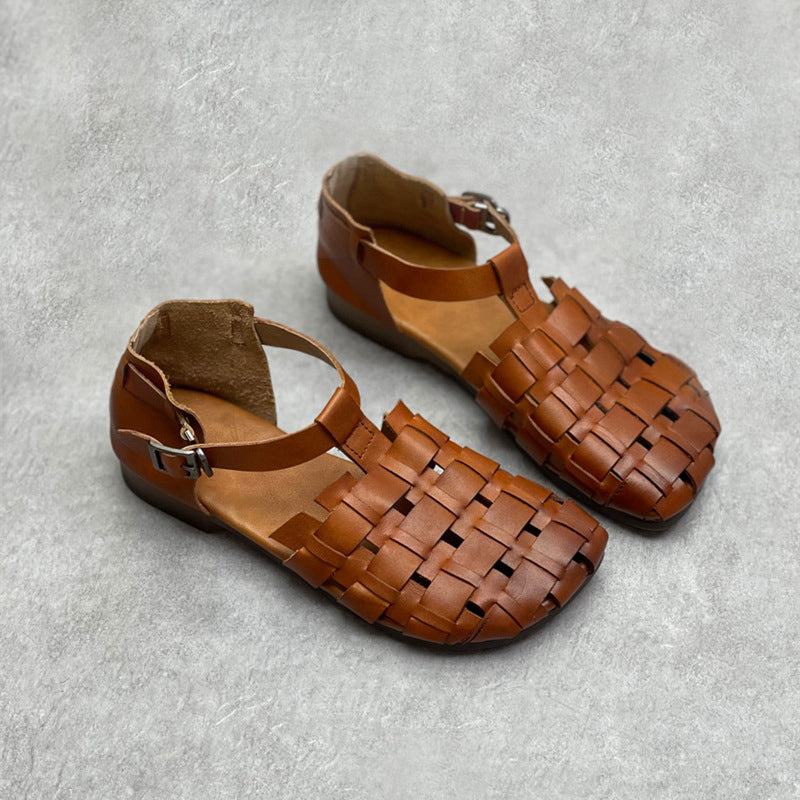 Handmade Woven Rome Leather Sandals