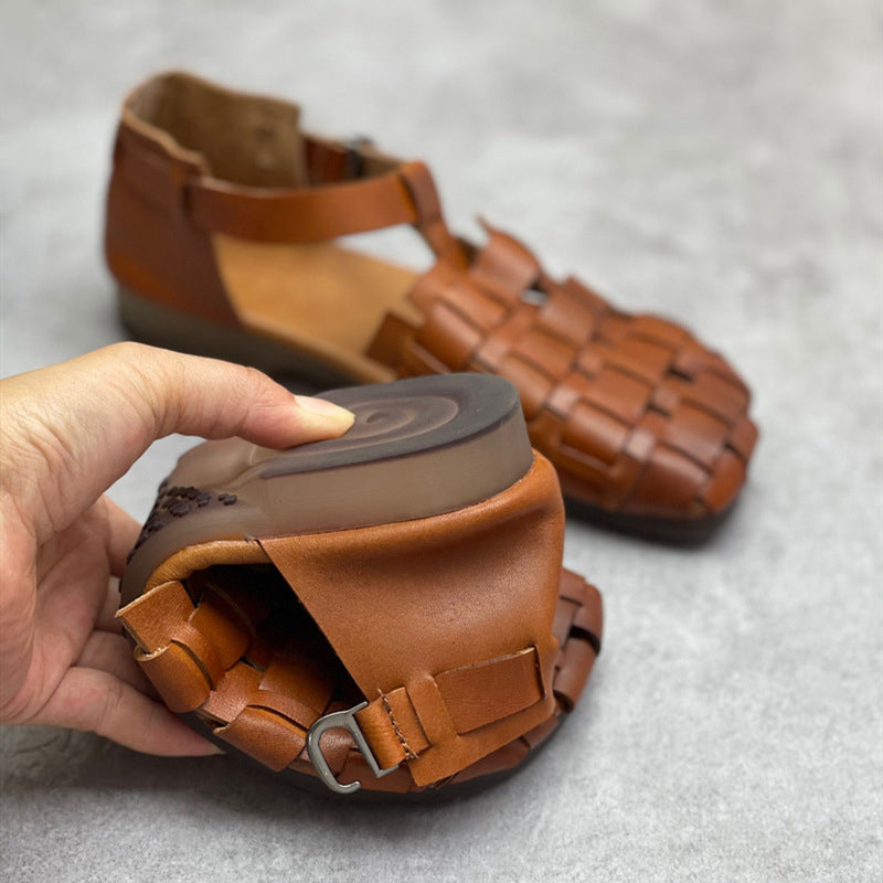 Handmade Woven Rome Leather Sandals