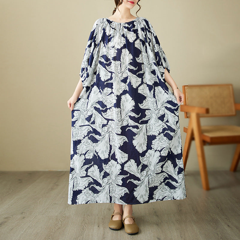 Plus Size Floral Print Maxi Dress