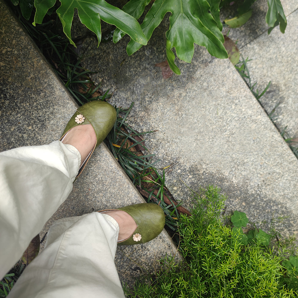 Retro Applique Handmade Soft Comfortable Flat Shoes