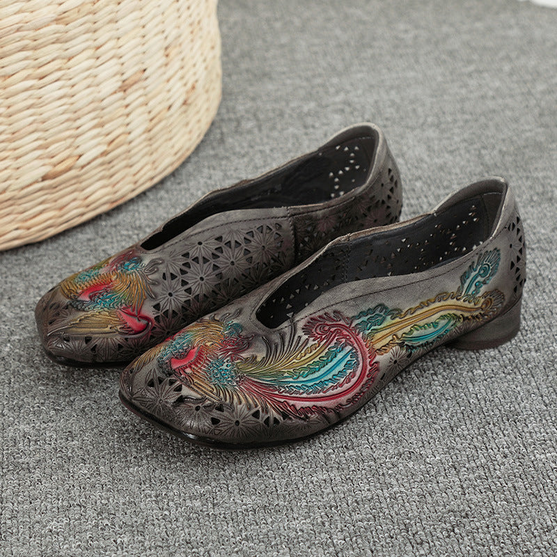 Retro Comfortable Soft Hollow-Out Flat Single Shoes