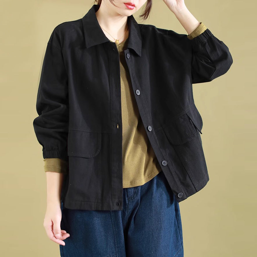 Retro Cotton Casual Versatile Jacket With Large Pockets