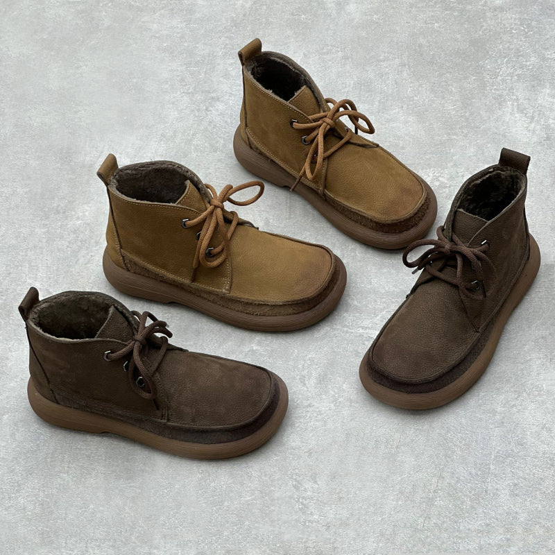 Retro Handmade Genuine Leather Lace-up Martin Boots