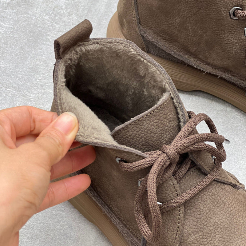 Retro Handmade Genuine Leather Lace-up Martin Boots