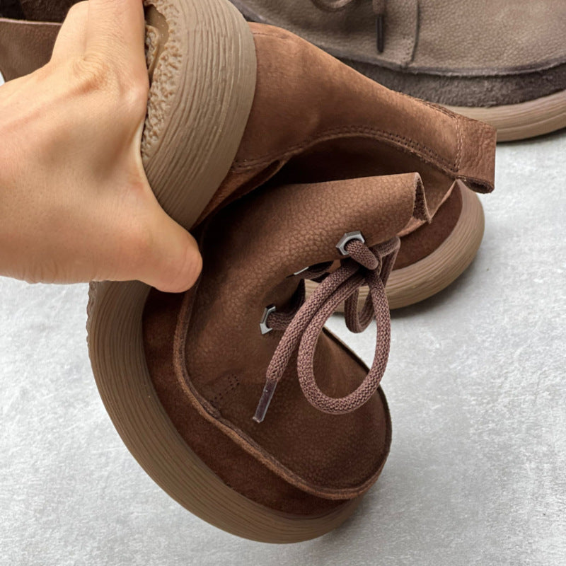 Retro Handmade Genuine Leather Lace-up Martin Boots