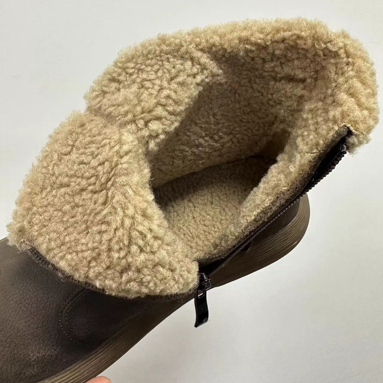 Retro Round Toe Side Zipper Short Casual Boots