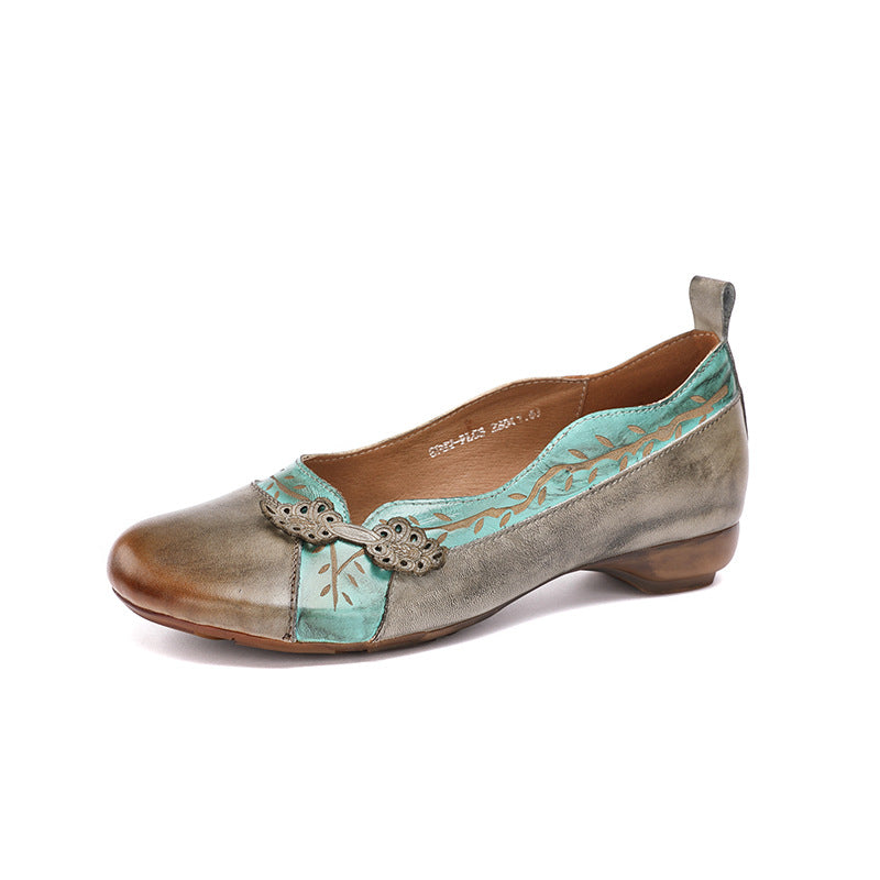 Retro Slip-On Round Toe All-match Women Shoes