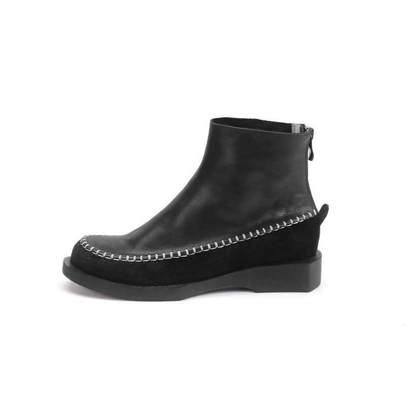 Round Toe Paneled Lightweight Chelsea Boots for Women