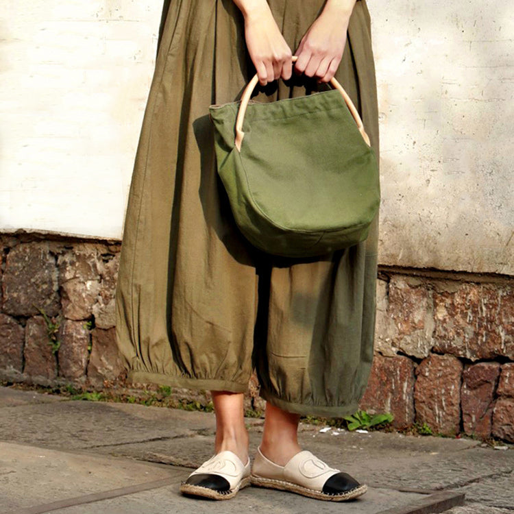 Simple Lazy Style Drawstring Handbag