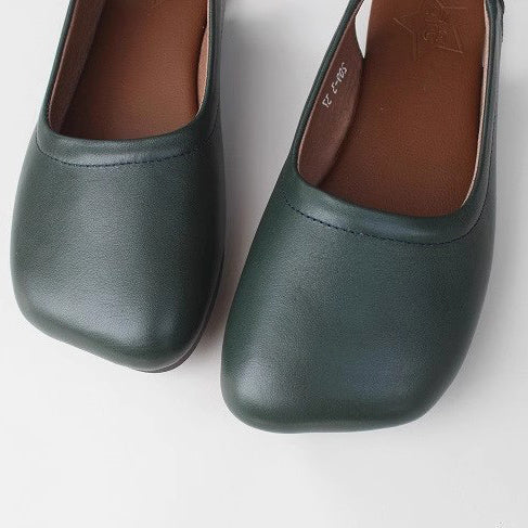 Square Toe Comfortable Sandals Flat Handmade Shoes