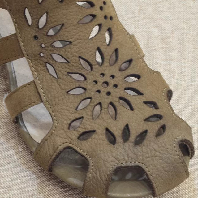 Summer Leather Flower-Hollow Roman Sandals