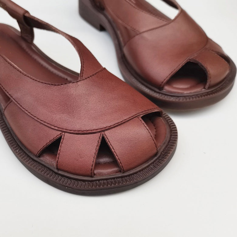 Summer Retro British Style Soft Leather Sandals