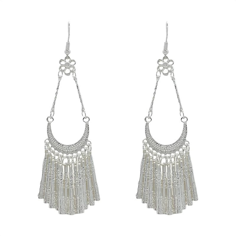 Trendy Moon Tassel Earrings