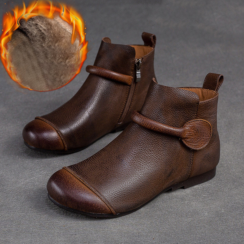 Vintage Panelled Versatile Martin Boots with Side Zippers