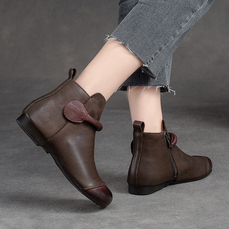 Vintage Panelled Versatile Martin Boots with Side Zippers