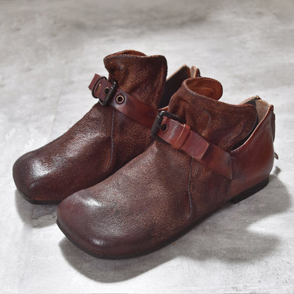 Vintage Square Toe Short Riding Boots