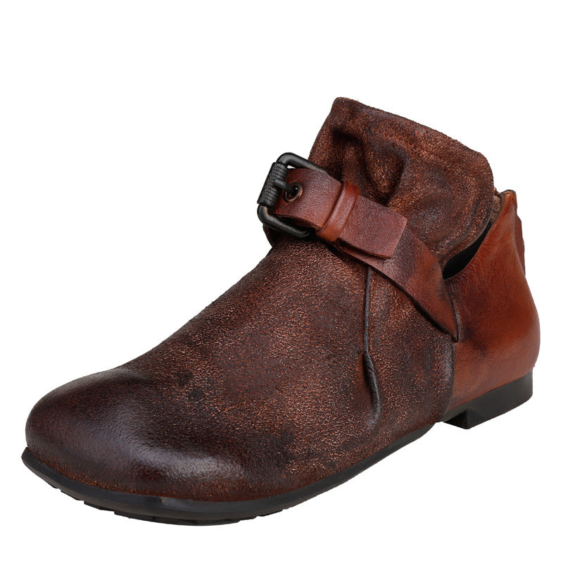 Vintage Square Toe Short Riding Boots