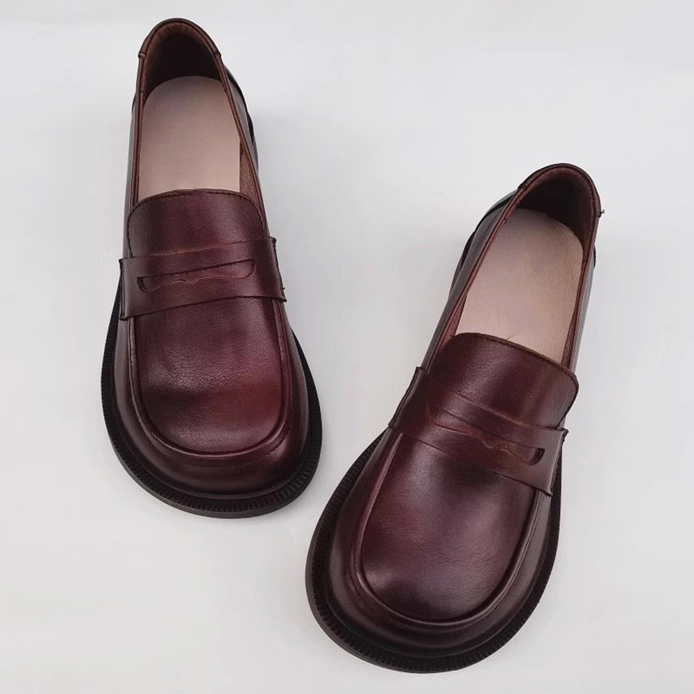 Wide Fit Slip-On Soft Leather Loafers