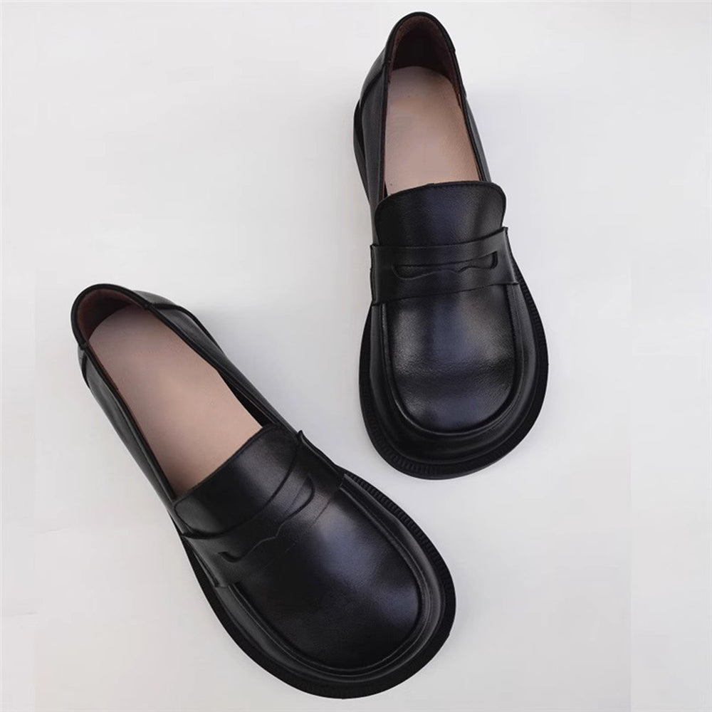 Wide Fit Slip-On Soft Leather Loafers