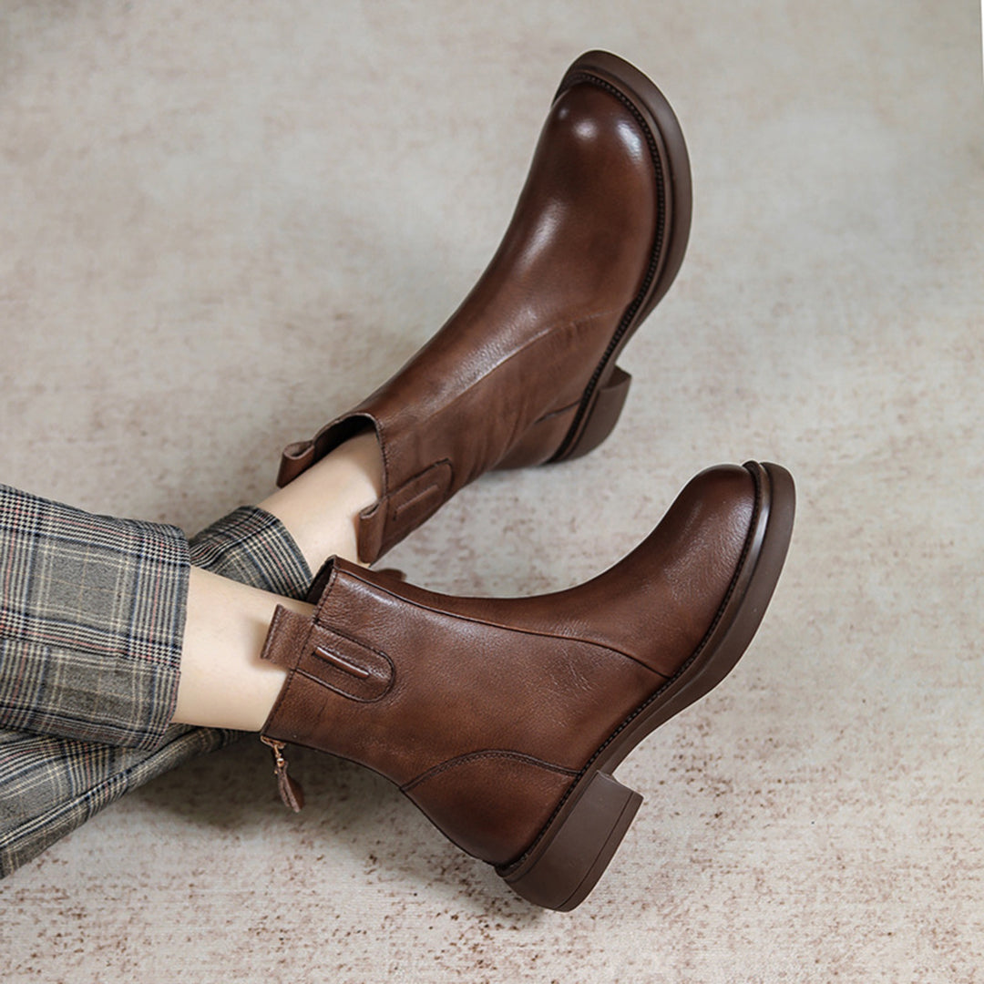 British Style Chelsea Leather Boots - Luckyback