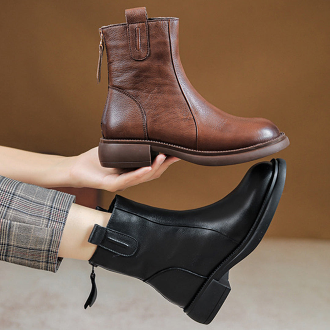 British Style Chelsea Leather Boots - Luckyback