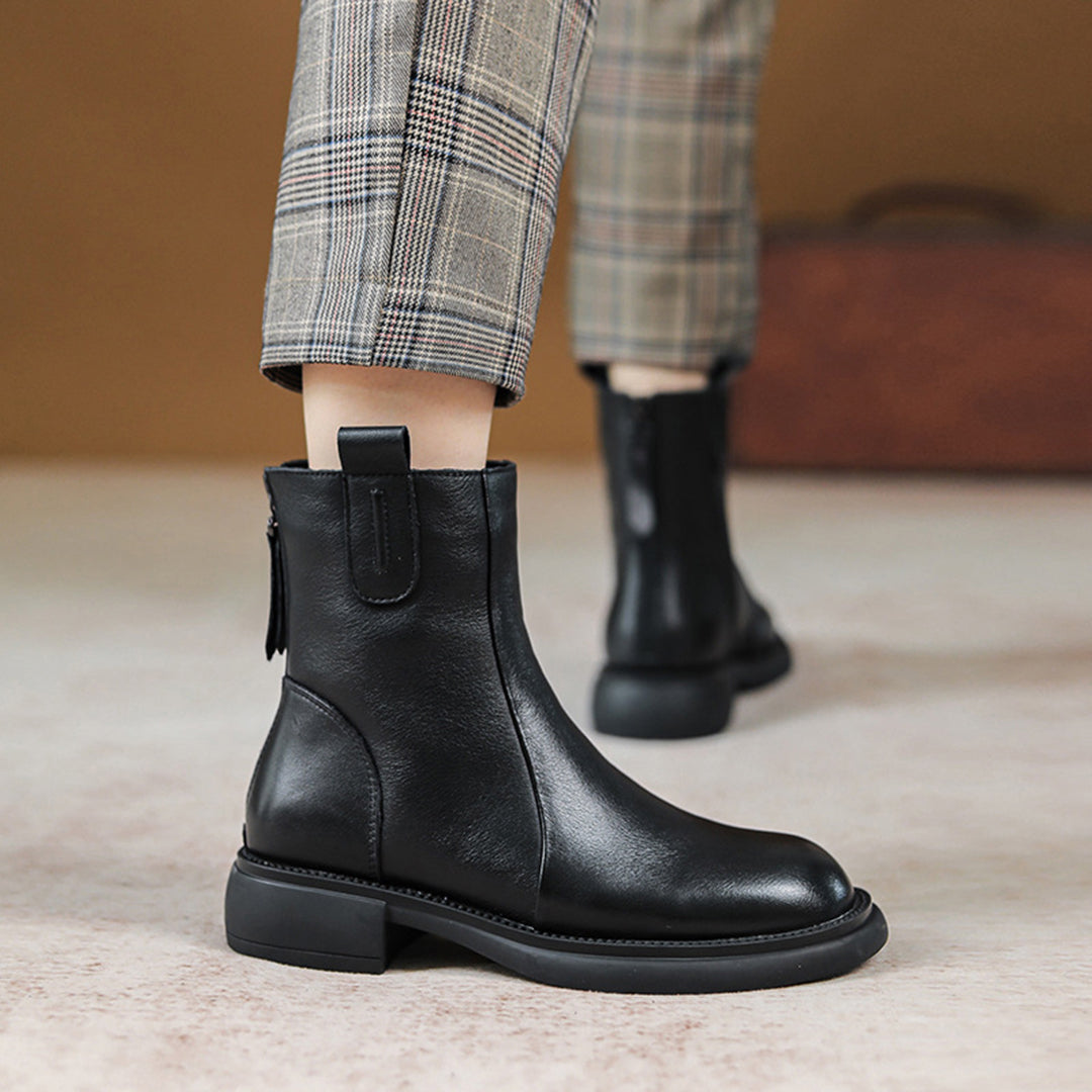 British Style Chelsea Leather Boots - Luckyback