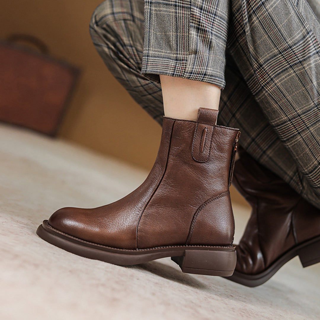 British Style Chelsea Leather Boots - Luckyback