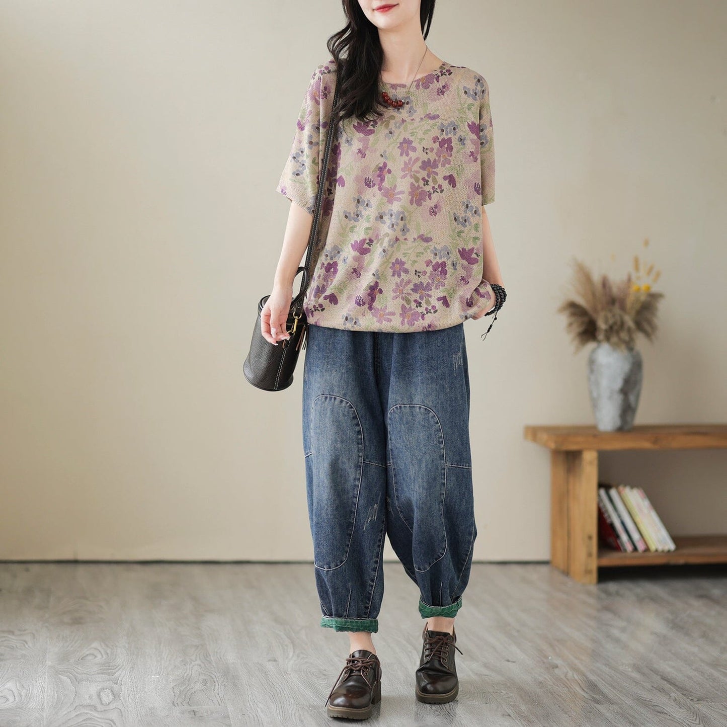 Casual Loose Patchwork Harem Jeans