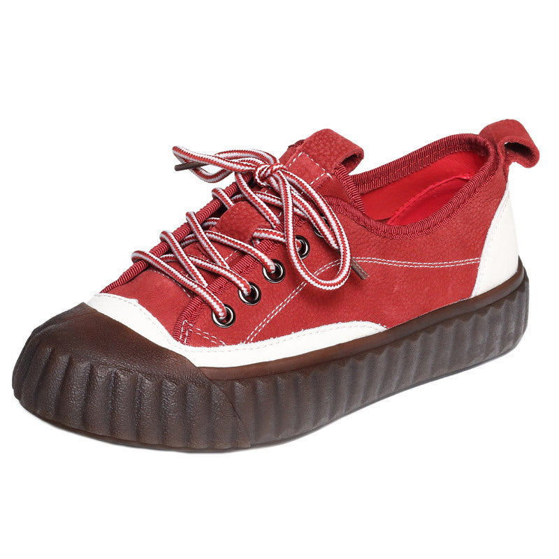 Color Block Lace-up Casual Shoes - Luckyback