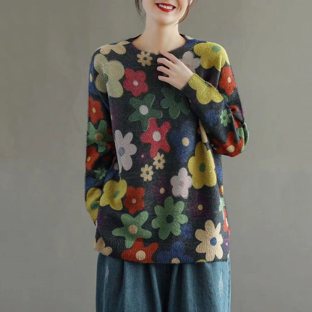 Faux Fluffy Knitted Sweater - Luckyback
