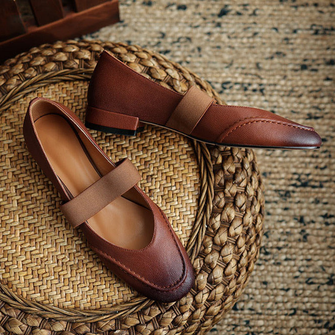 French Style Retro Soft Mary Jane Leather Shoes